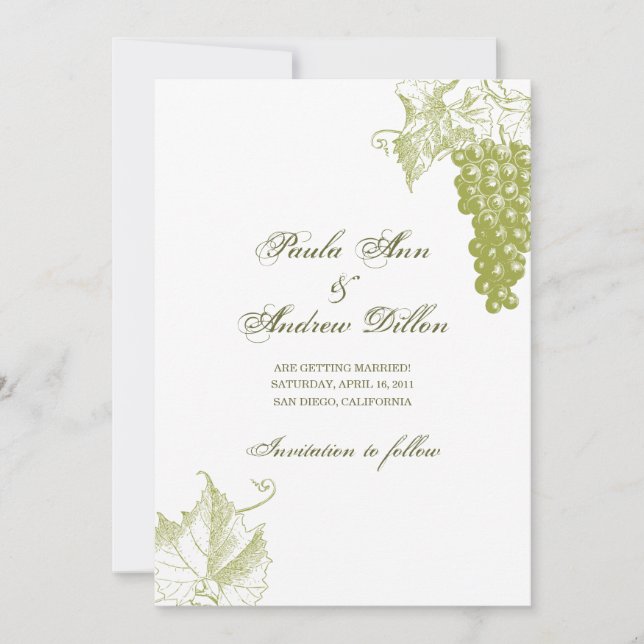 Invitación de Boda en la Viña (Anverso)