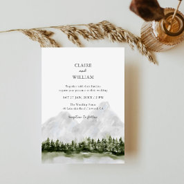 Invitación de boda en lago de montaña rústico