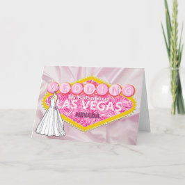 Invitación de boda en Las Vegas con vestido de nov