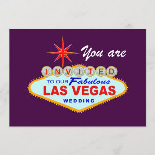 Invitación de boda en Las Vegas PÚRPURA