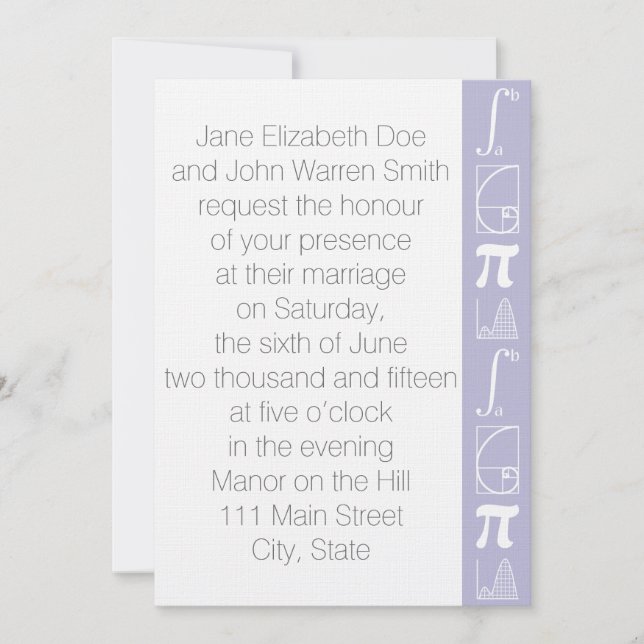 Invitación de Boda en Lavanda 'Se Suma' (Anverso)