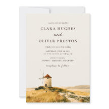 Invitación de boda en molino de viento de la isla