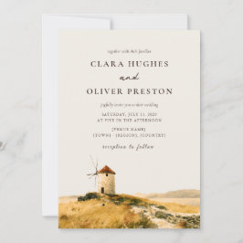 Invitación de boda en molino de viento de la isla 