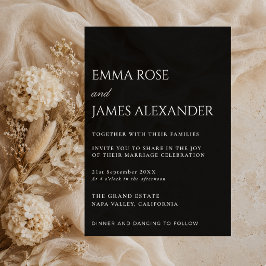 Invitación de boda en negro y blanco | Minimalista