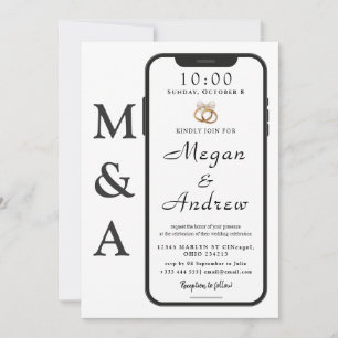 Invitación de boda en pantalla de bloqueo del telé