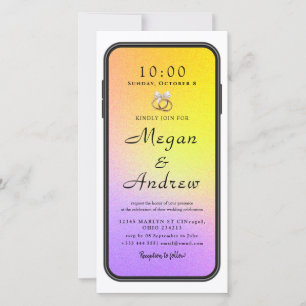 Invitación de boda en pantalla de bloqueo del telé