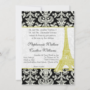Invitación de boda en París por Damasco Negro