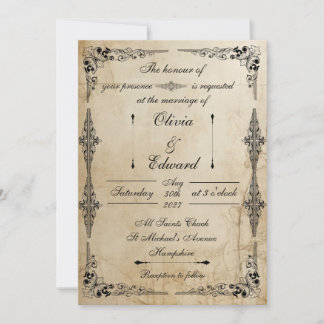 invitación de boda en pergamino del siglo XVIII