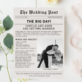 Invitación de Boda en Periódico Nostálgico