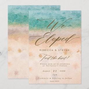 invitación de boda en playa tropical