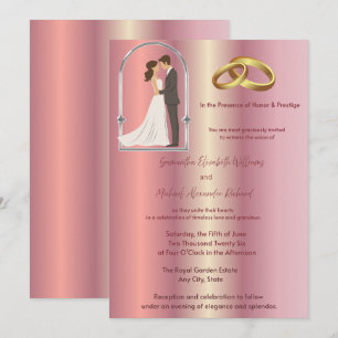 Invitación de Boda en Rosa Dorado – Deje un Metal