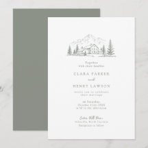 Invitación de boda en Sage Pine Mountain Lodge