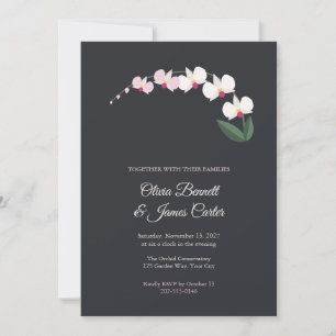 Invitación de boda en spray de orquídea blanca sob