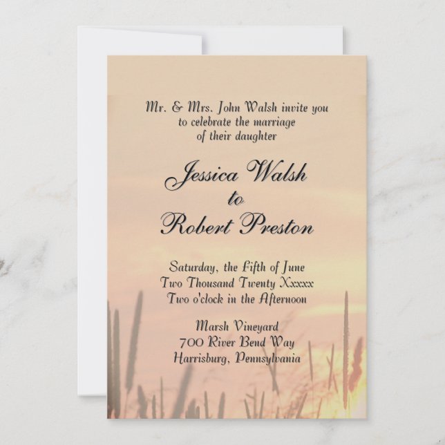 Invitación de boda en Sunset Field (Anverso)