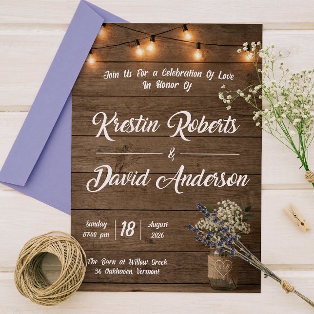 Invitación de Boda en Tarro de Mason con Aliento d (Subido por el creador)