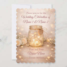 Invitación de Boda en Tarro de Mason Romántico
