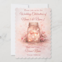 Invitación de Boda en Tarro de Mason Romántico
