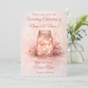Invitación de Boda en Tarro de Mason Romántico