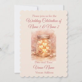 Invitación de Boda en Tarro de Mason Romántico
