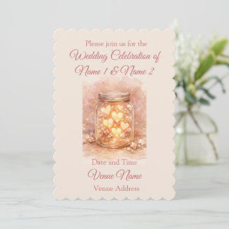 Invitación de Boda en Tarro de Mason Romántico
