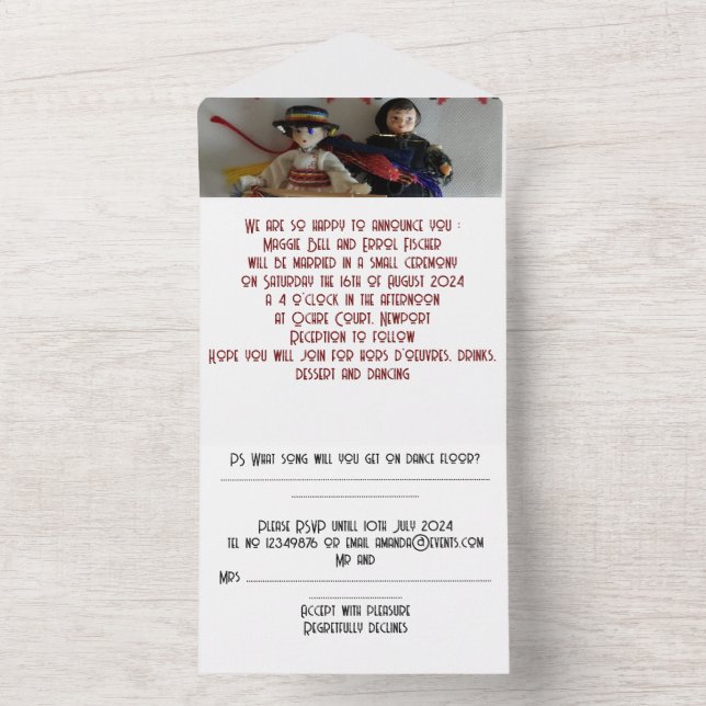 invitación de boda en uno (Interior)