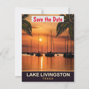 Invitación de boda en velero en el lago Livingston