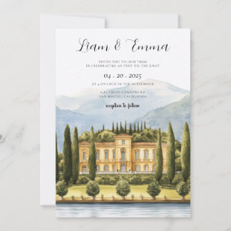 Invitación de boda en Villa del Balbianello en el