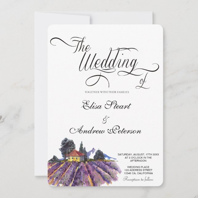 Invitación de boda en viñedo toscano (Anverso)