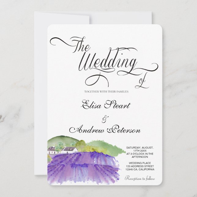 Invitación de boda en viñedo toscano (Anverso)