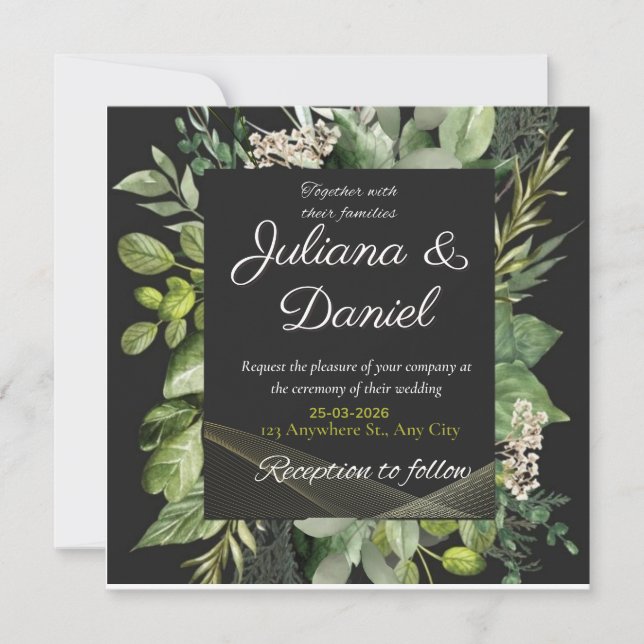 invitación de boda encantadora (Anverso)