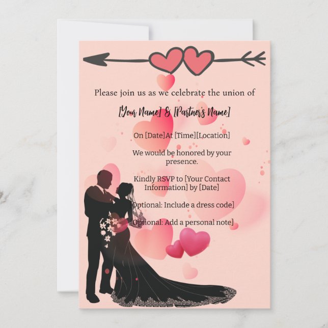 invitación de boda encantadora (Anverso)