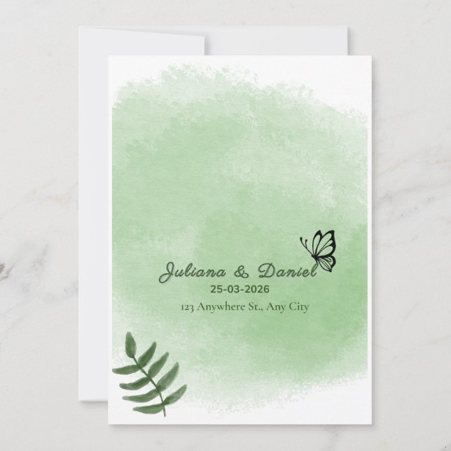 invitación de boda encantadora (Reverso)