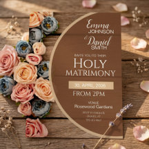 Invitación de Boda Encanto Rústico Sagrado Matrimo