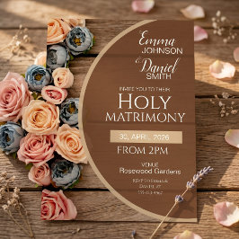 Invitación de Boda Encanto Rústico Sagrado Matrimo