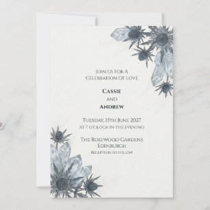 Invitación de boda escocesa Crystal Thistle