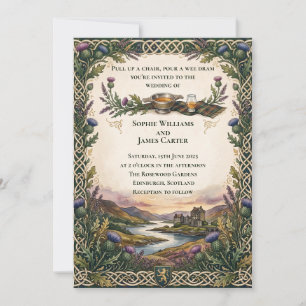 Invitación de boda escocesa de las Tierras Altas W