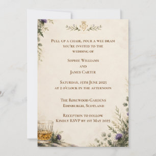 Invitación de boda escocesa de las Tierras Altas W