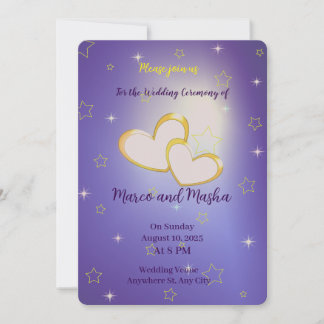 Invitación de boda escrita en las estrellas