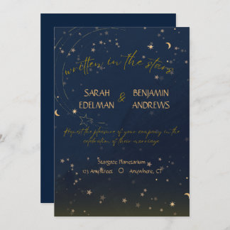 Invitación de boda escrita en las estrellas