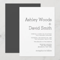 Invitación de boda esencial básica minimalista