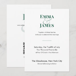 Invitación de Boda Esmeralda Minimalista | Código 