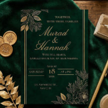 Invitación de boda Esmeralda Oscura | Botánica dor