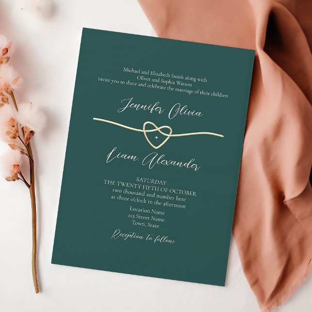 Invitación de boda esmeralda verde moderno (Subido por el creador)