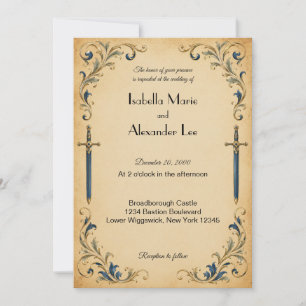 Invitación de boda Espada de Jugador de Fantasía