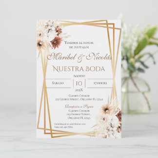 Invitación de boda española boho