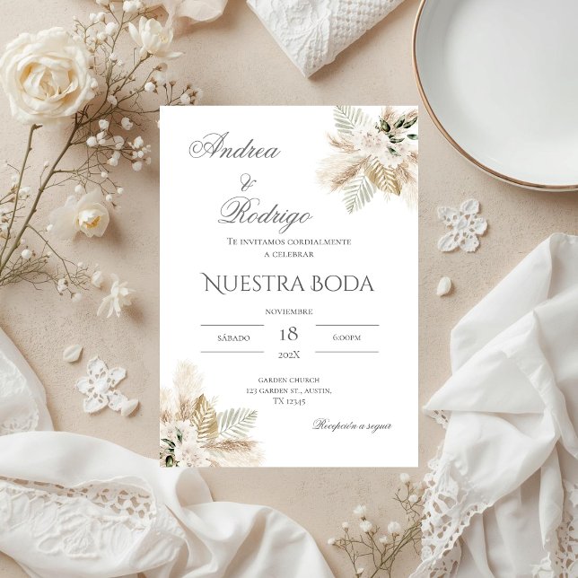 Invitación de boda española boho (Subido por el creador)