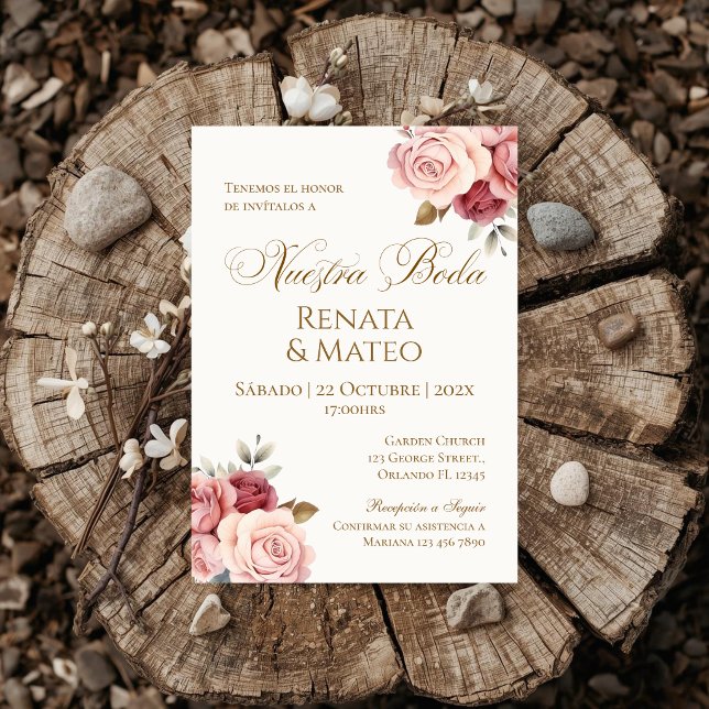 Invitación de boda española boho (Subido por el creador)