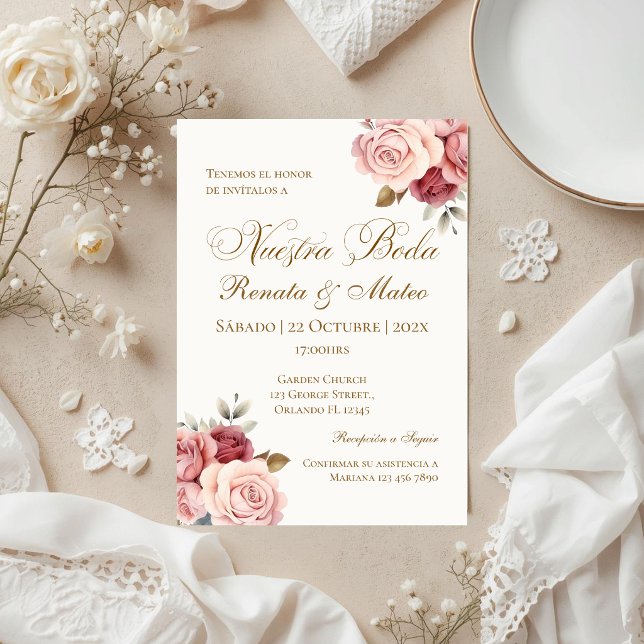 Invitación de boda española boho (Subido por el creador)