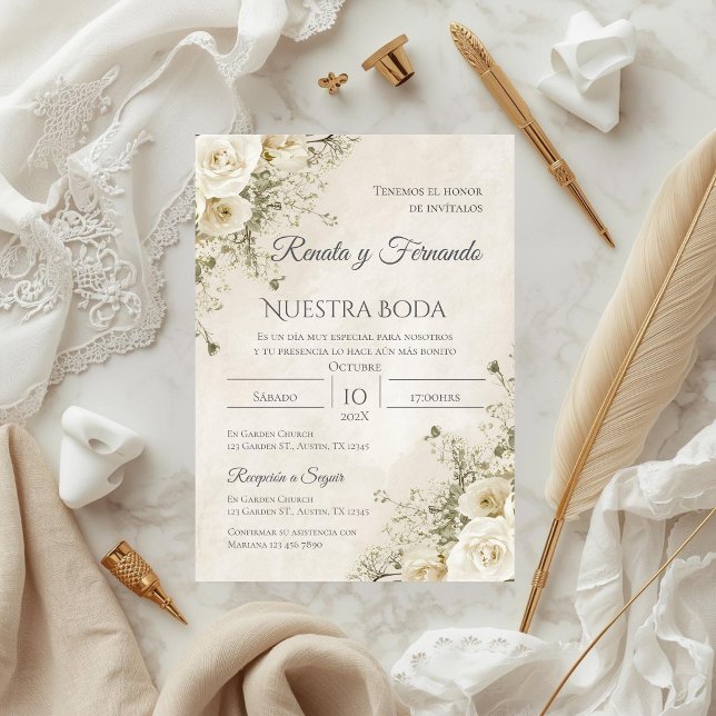 Invitación de boda española boho (Subido por el creador)