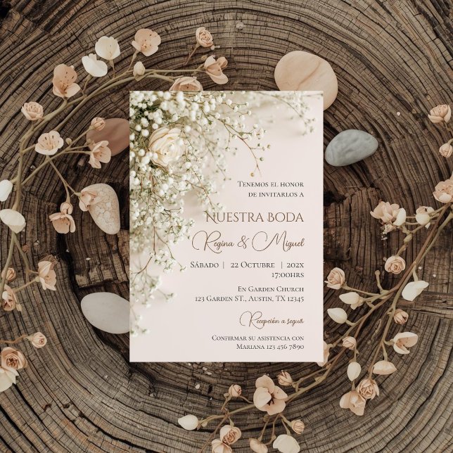 Invitación de boda española boho (Subido por el creador)